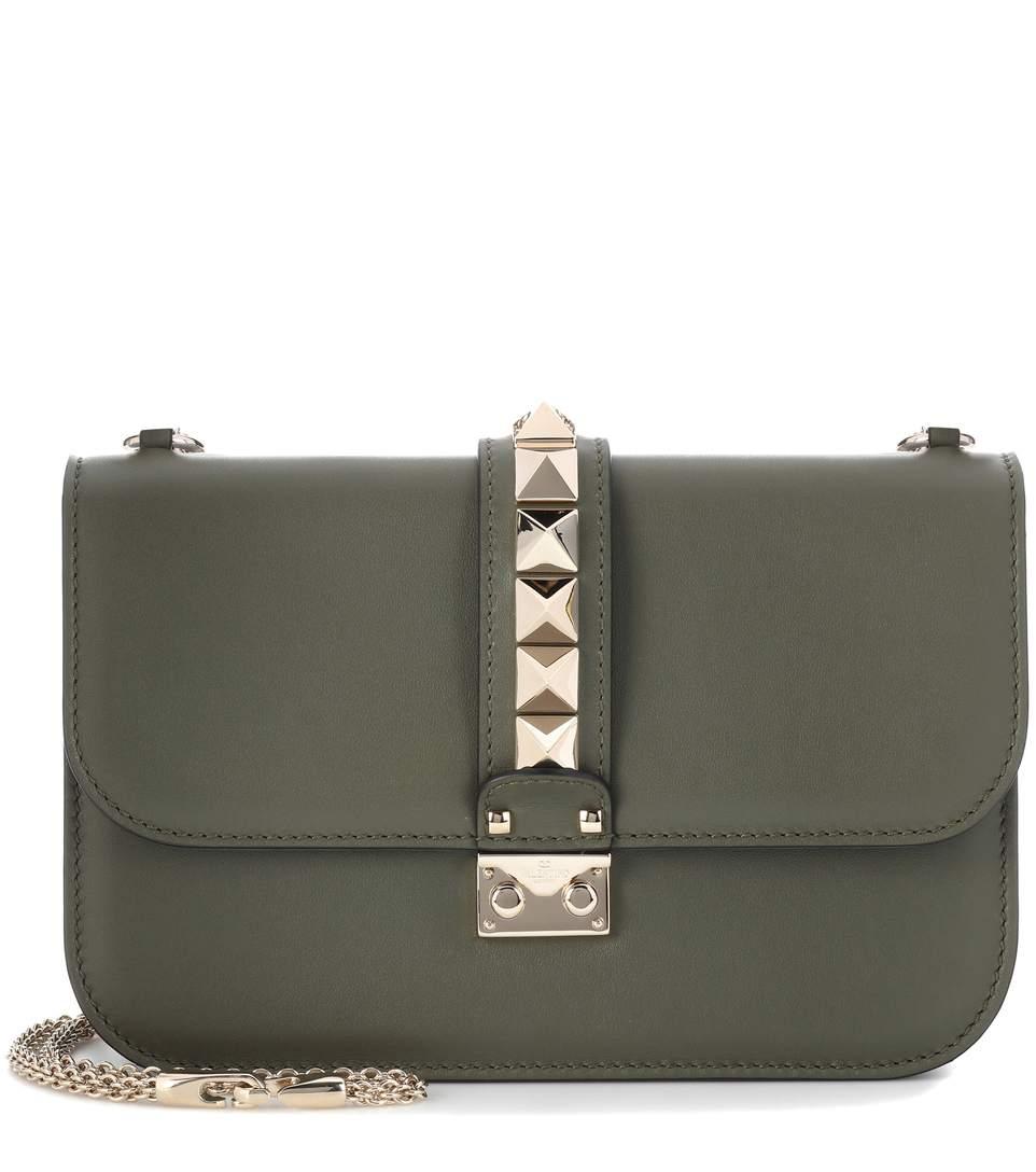 valentino lock medium leather shoulder bag