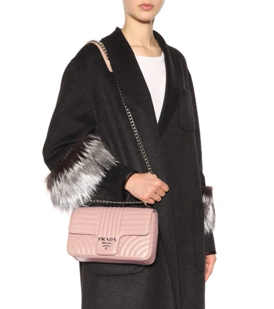 Prada Diagramme Medium Leather Shoulder Bag In Pink | ModeSens