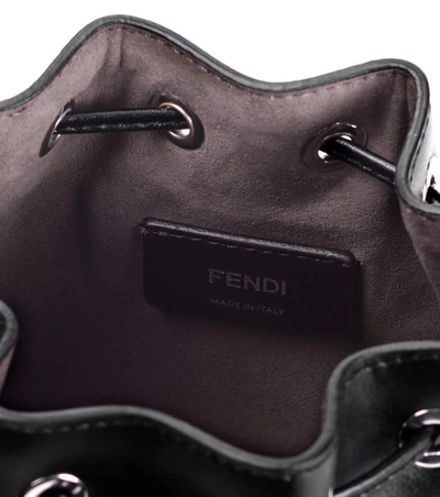 Shop Fendi Mon Tresor Mini Leather Bucket Bag In Eero