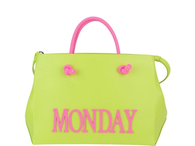 Shop Alberta Ferretti Rainbow Week Fluo Shopping Bag In Yellow