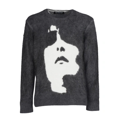Shop Neil Barrett Siouxsie Knit Sweater In Charcoal-offw