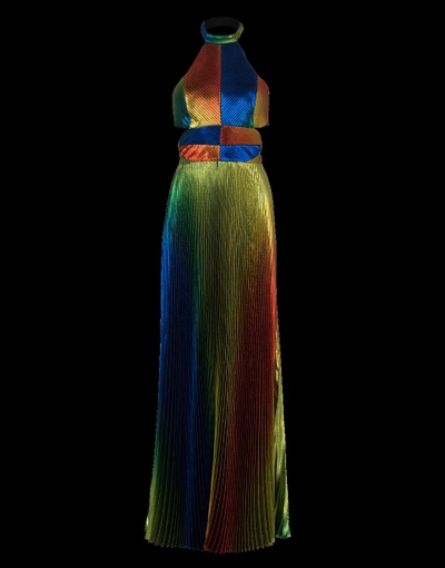 Shop Rosie Assoulin Pleated Gown In Rainbow