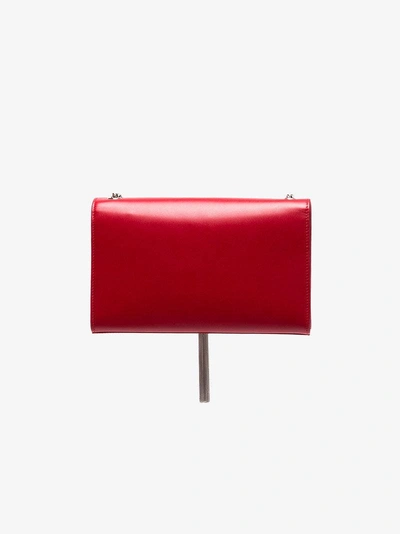 Shop Saint Laurent Red Kate Monogram Leather Shoulder Bag