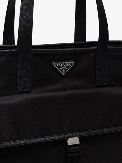 Shop Prada Two Pocket Tote Bag In Black