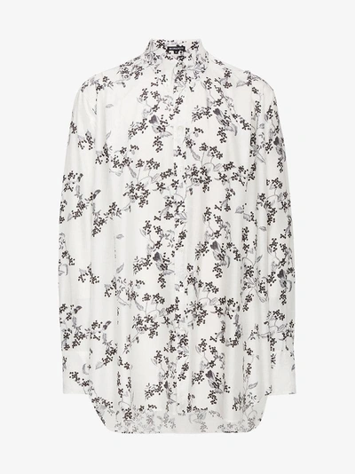 Shop Ann Demeulemeester Oversized Floral Shirt In White