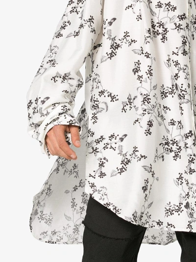 Shop Ann Demeulemeester Oversized Floral Shirt In White