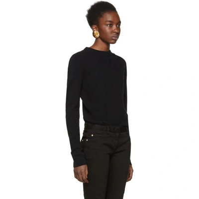 Shop Balmain Black Three-button Sweater In C0100 Noir