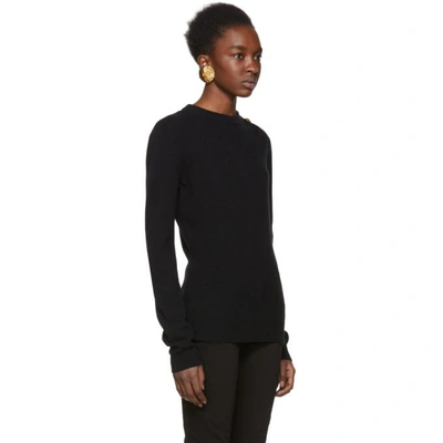 Shop Balmain Black Three-button Sweater In C0100 Noir