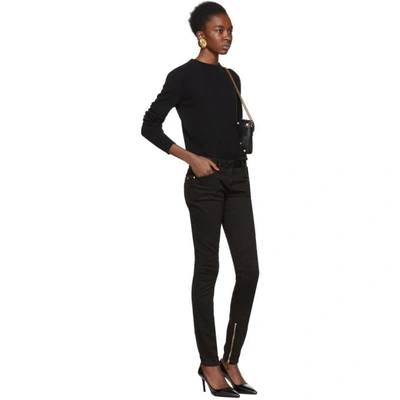 Shop Balmain Black Three-button Sweater In C0100 Noir