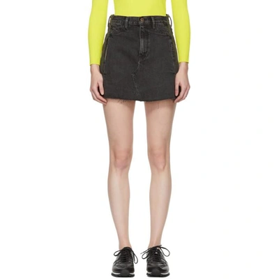 Shop Simon Miller Black Nashua Denim Miniskirt In 80601 Mid B