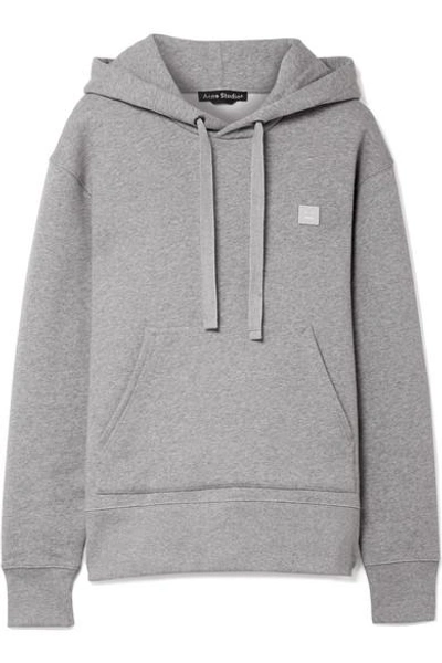 Acne Studios Ferris Face Oversized Cotton Hoodie In Light Grey Melange |  ModeSens