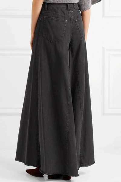 Shop Mm6 Maison Margiela High-rise Wide-leg Jeans In Black