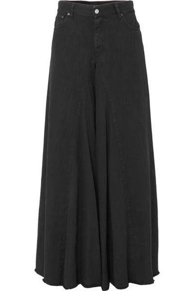 Shop Mm6 Maison Margiela High-rise Wide-leg Jeans In Black