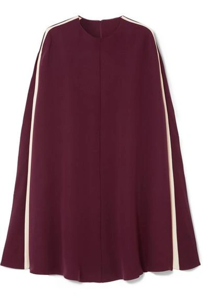 Shop Valentino Cape-effect Silk-blend Mini Dress