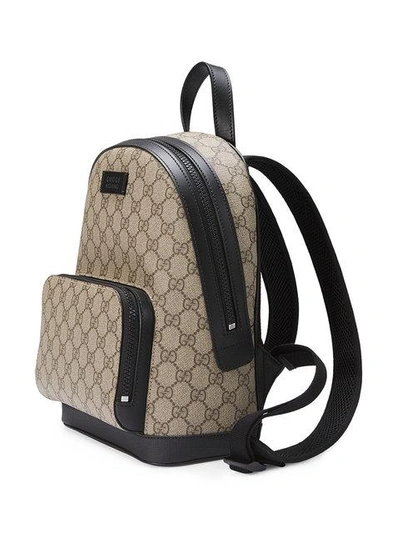 Shop Gucci Gg Supreme Small Backpack In Brown