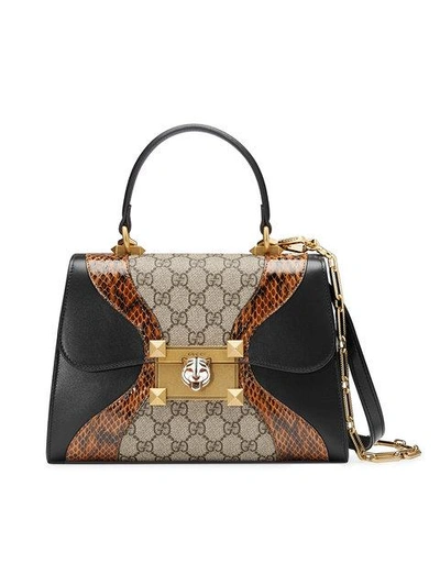 Shop Gucci Osiride Small Gg Top Handle Bag In Black