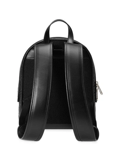 Shop Gucci Signature Leather Backpack In 1000 Black