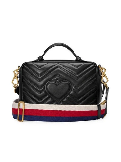 Shop Gucci Gg Marmont Matelassé Shoulder Bag In Black