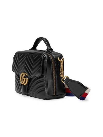 Shop Gucci Gg Marmont Matelassé Shoulder Bag In Black