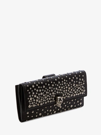 Shop Alexander Mcqueen Skull Continental Wallet In Black