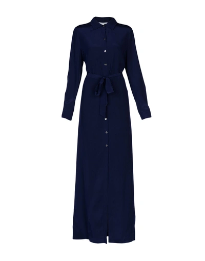 Shop Diane Von Furstenberg Long Dress In Dark Blue