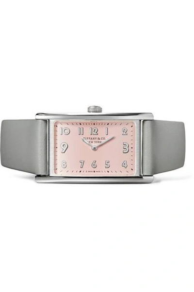 Shop Tiffany & Co East West 37mm Mini Stainless Steel And Leather Watch