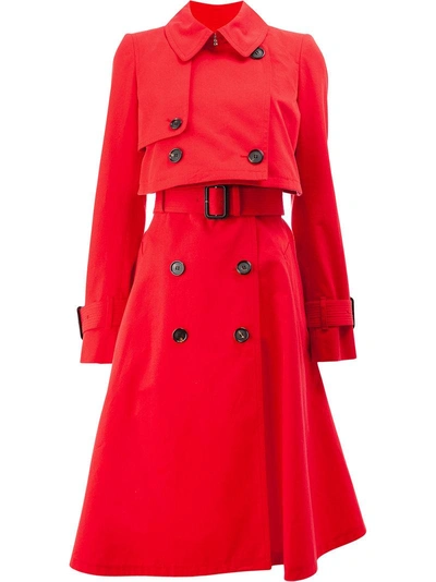 Shop Alexander Mcqueen Draped Midi Trenchcoat