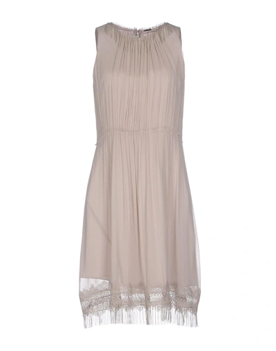 Shop Elie Tahari Short Dresses In Dove Grey