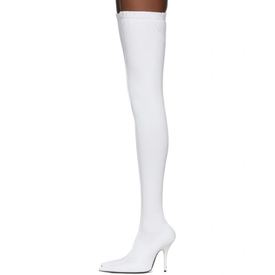 Balenciaga White Sock Thigh-high Boots In 9000 White | ModeSens