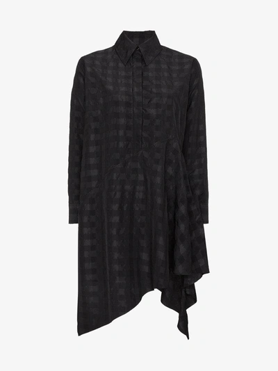 Shop Marques' Almeida Marques'almeida Asymmetric Checked Shirt Dress In Black