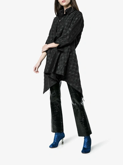Shop Marques' Almeida Marques'almeida Asymmetric Checked Shirt Dress In Black