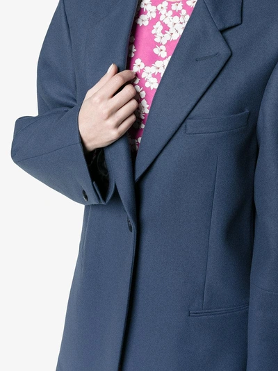 Shop Acne Studios Klarah Flannel Slate Blue Coat
