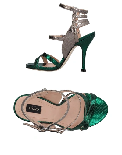 Shop Pinko Sandals In Dark Green