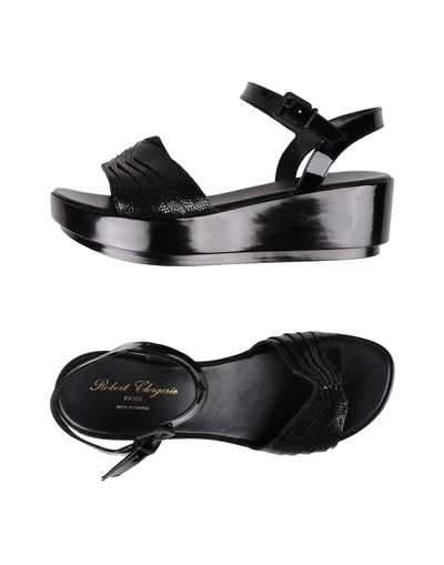 Shop Robert Clergerie Sandals In Black