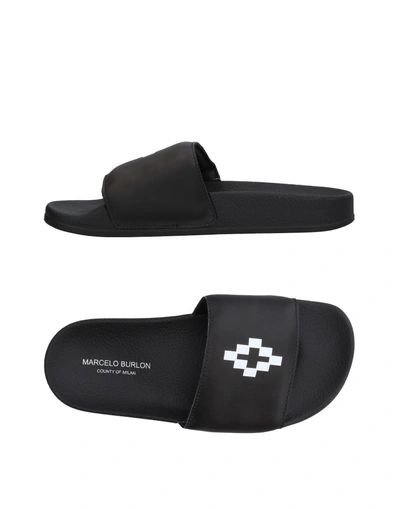 Shop Marcelo Burlon County Of Milan Sandals In Black