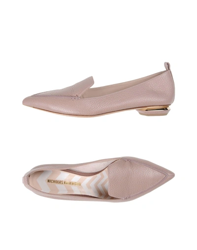 Shop Nicholas Kirkwood Woman Loafers Pastel Pink Size 7 Soft Leather