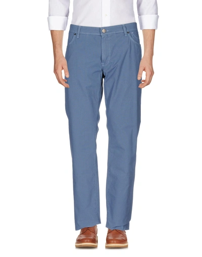 Shop Jeckerson Man Pants Slate Blue Size 29 Cotton, Elastane