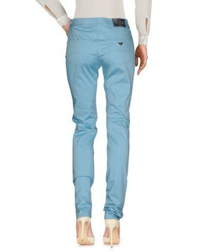 Shop Armani Jeans Casual Pants In Sky Blue