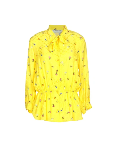 Shop Balenciaga Shirts In Yellow