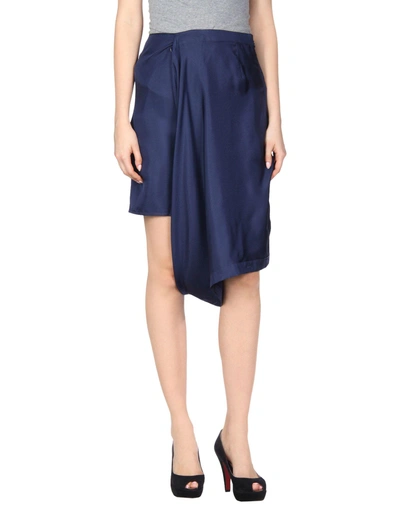Shop Sies Marjan Woman Midi Skirt Midnight Blue Size 8 Silk