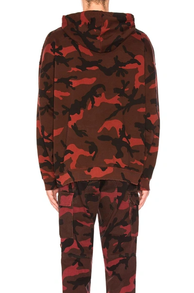 Shop Valentino Camouflage Hoodie In Abstract,red