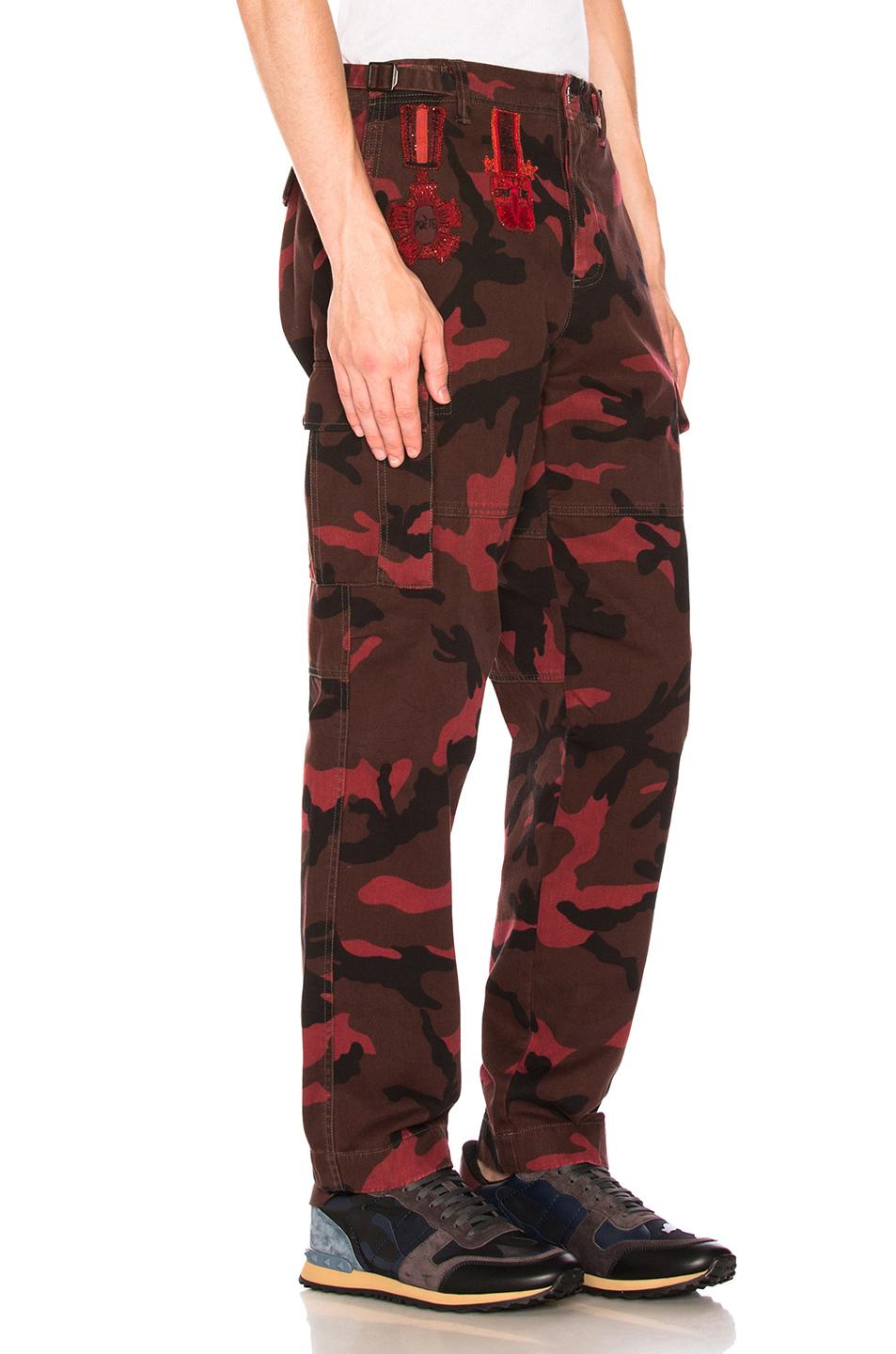 red and black camo pants mens