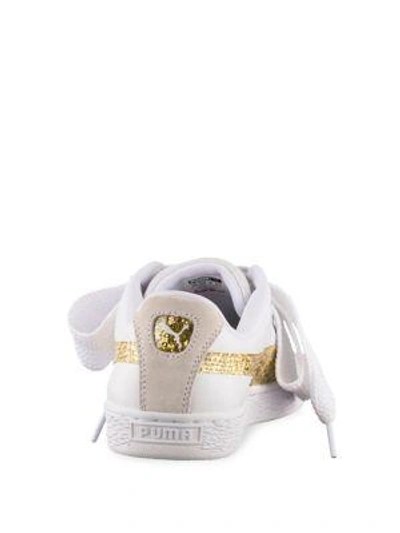 Shop Puma Basket Heart Leather Trainers In White