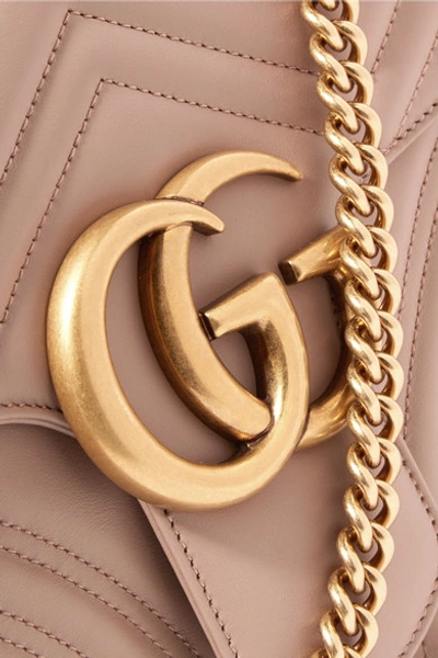 Shop Gucci Gg Marmont Large Quilted Leather Shoulder Bag In Beige