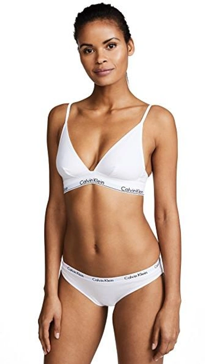 Shop Calvin Klein Underwear Modern Cotton Triangle Bra In White