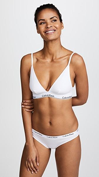 Calvin Klein Underwear Modern Cotton Triangle Bra In White | ModeSens