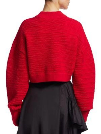 Shop 3.1 Phillip Lim / フィリップ リム Chiffon Knit Cropped Sweater In Poppy