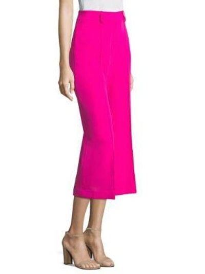 Shop Milly Cropped Hayden Trousers In Raspberry