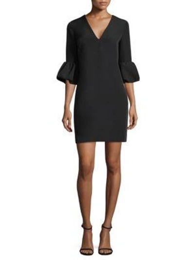Shop Milly Mandy Bell-sleeve Shift Dress In Black