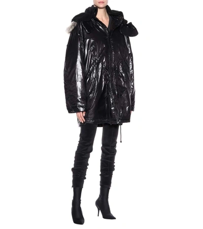 Shop Yeezy Oversized Coat (season 5) In Black